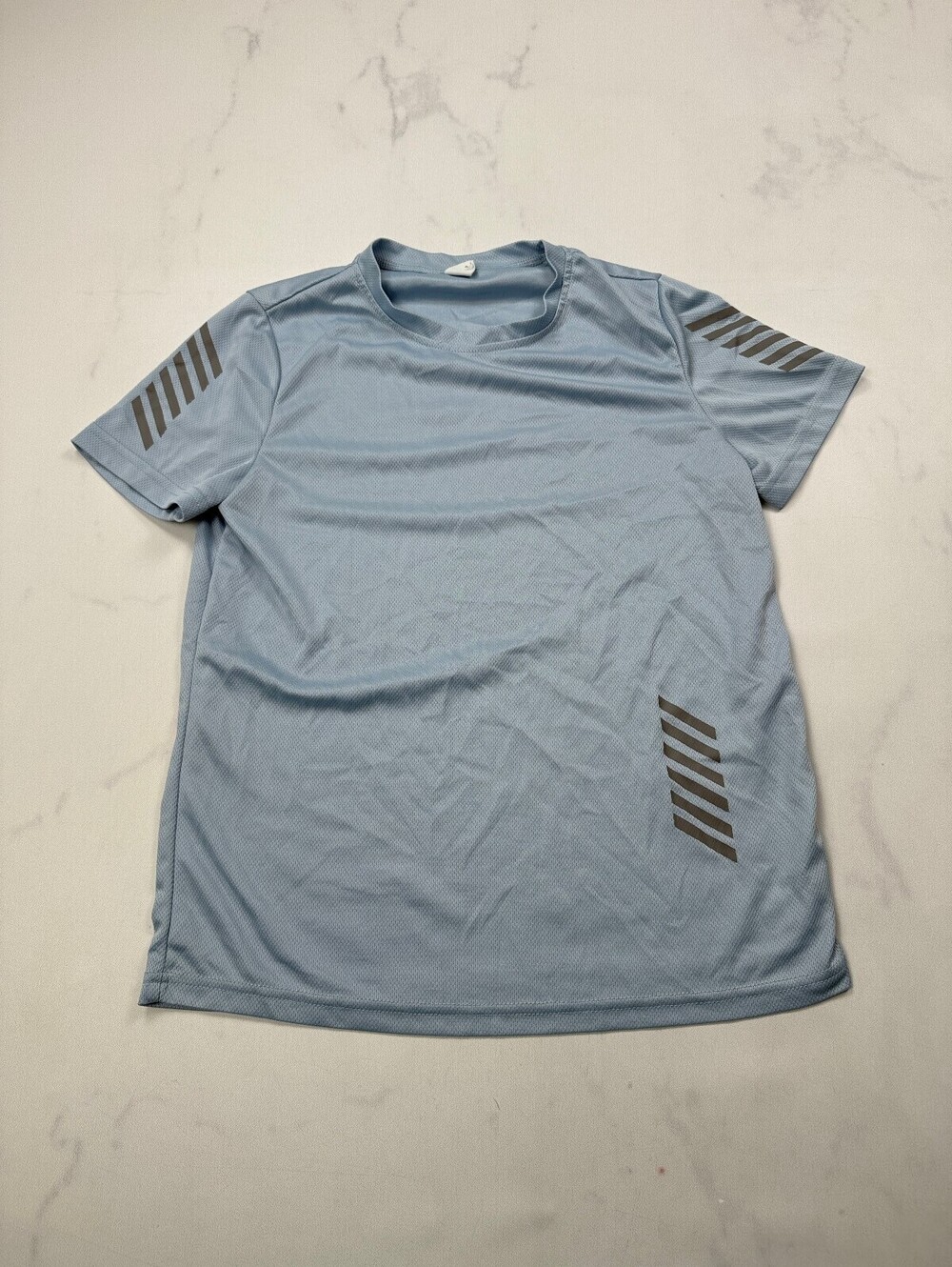 Shein Athletic Tee Light Blue Contemporary Everyday Essential - Boys 13Y